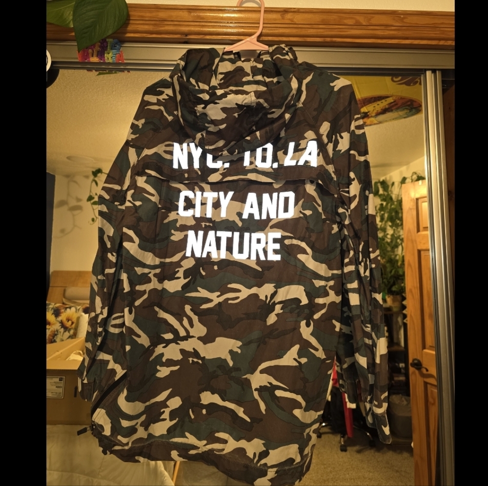 Camo Hooded Windbreaker Jacket